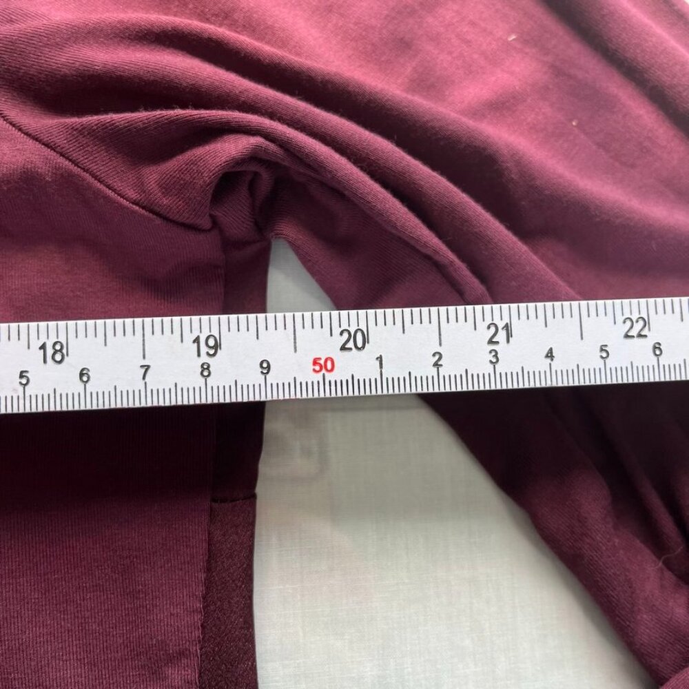 NEW Belle Kim Gravel V Neck Long Sleeve Top Burgundy Small Knit - Picture 8 of 9